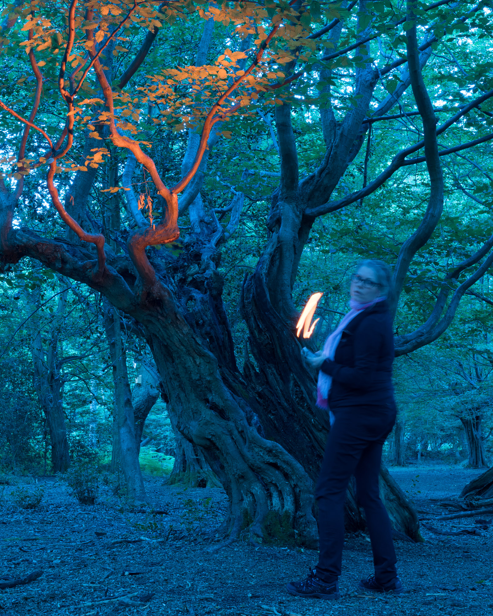 Grete Hjorth-Johansen shooting the Tartarus series in Epping Forest